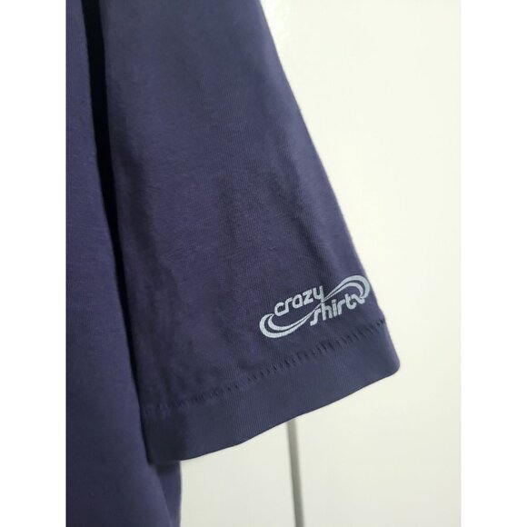CRAZY SHIRTS Mens SZ XL NORTH SHORE Graphic T Shirt Navy Surf Beach Hawaii - Picture 5 of 9